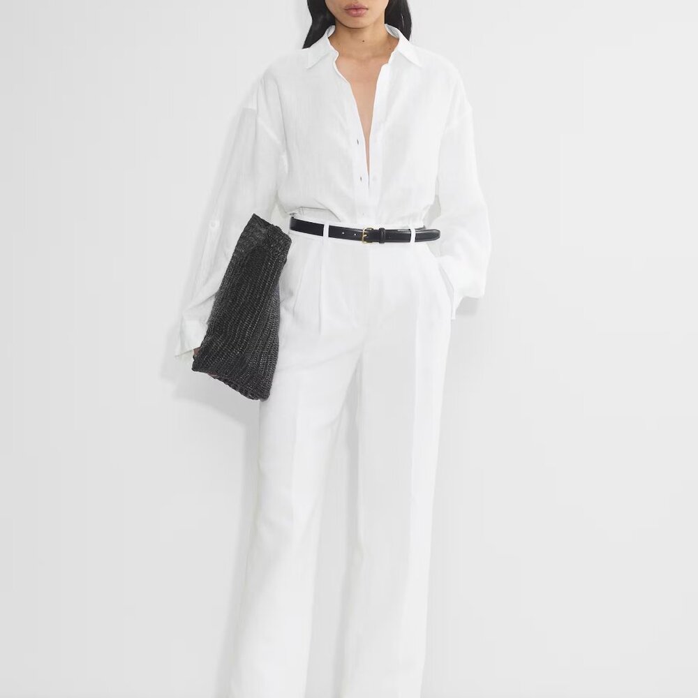 Aritzia Effortless Pants White Linen Size 14